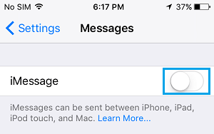 Turn OFF iMessage on iPhone