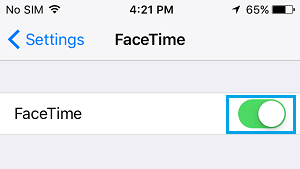 Turn On FaceTime on iPhone