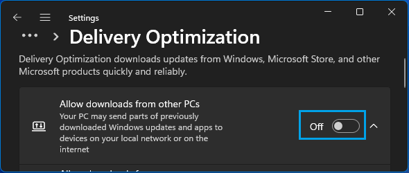 Disable Download from other PCs