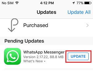 Update WhatsApp on iPhone