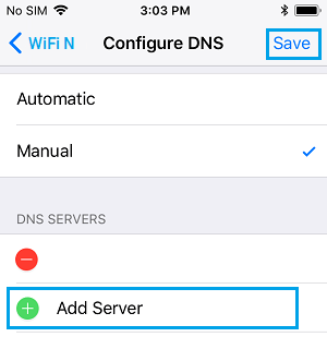 Add DNS Server Option on iPhone