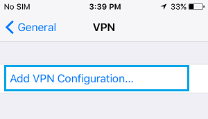 Добавете опцията за конфигуриране на VPN на iPhone
