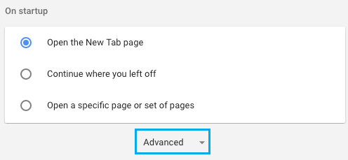 Open Advanced Settings in Chrome