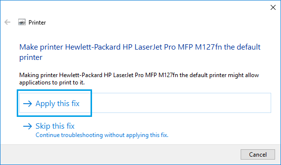 Apply Suggested Fix For Printer Problem in Windows 10