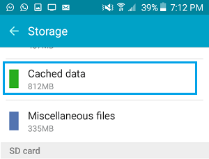 Cached Data Option on Android Phone