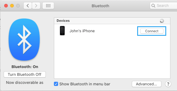 Connect to Bluetooth Device on Mac