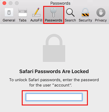 Enter Password for User Account on Mac