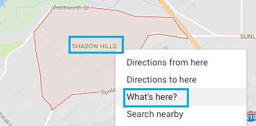 What's Here Option in Google Maps