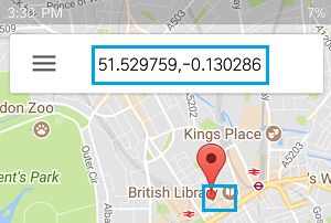 GPS Coordinates of a Place On Google Maps Android Phone