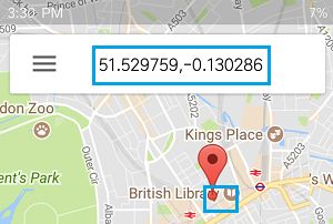 GPS Coordinates of a Place On Google Maps Android Phone