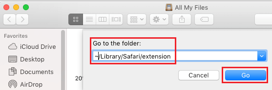 Go to User's Extension Folder on Mac