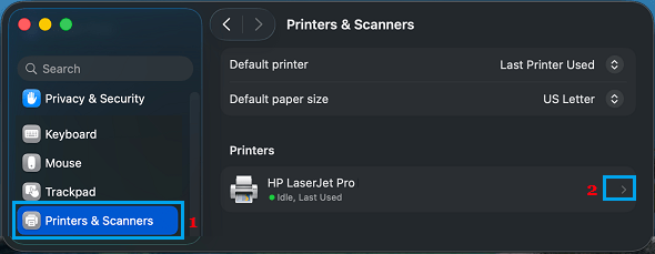 Open the Current Printer on MacBook