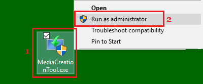 Run Windows Media Creation Tool As Admin