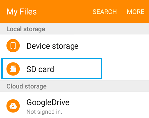 Open SD Card Storage on Android Phone