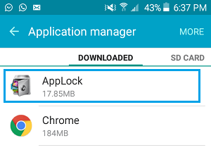 Select Downloaded App on Android Phone