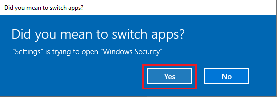 Switch Apps Prompt in Windows 10
