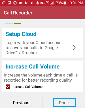 Automatic Call Recorder App Done Tab