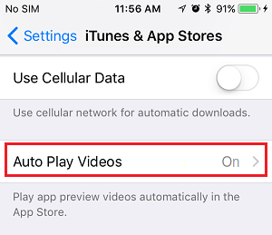 Autoplay Videos Tab on iPhone