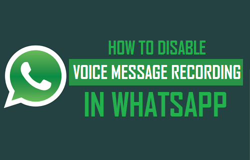 Disable Voice Message Recording in WhatsApp