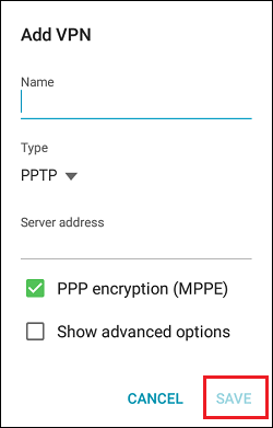 Enter VPN Network Details on Android Phone