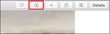 Information Icon in Photos App on Mac
