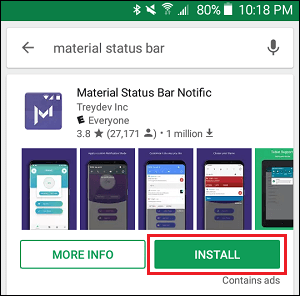 Instal Material Status Bar App From Google Play Store