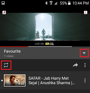 Loop Button in YouTube App