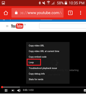 Loop YouTube Video Option in Chrome