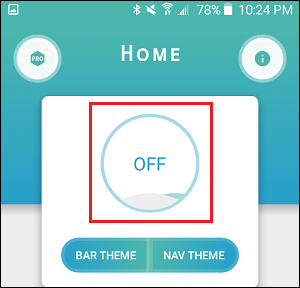 Off Circle in Status Bar App on Android 
