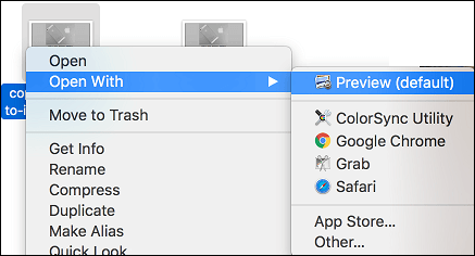 Open Image With Preview on Mac