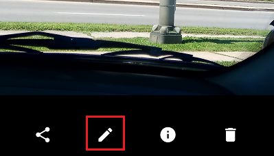 Pencil Icon in Google Photos App on Android Phone