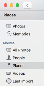 Places Tab in Mac Photos App