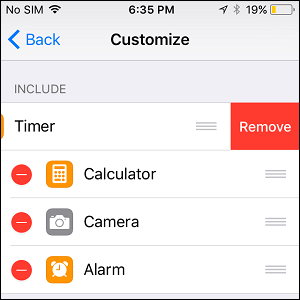 Remove Control From Control Center on iPhone