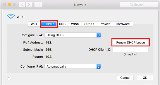 Renew DHCP Lease Option on Mac