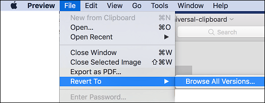 Revert to Previous Version on Mac