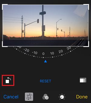 Rotate Photos Icon in Photos App on iPhone and iPad