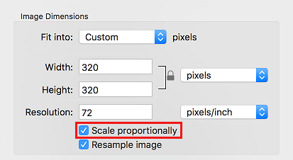 Scale Image Proportionally on Mac