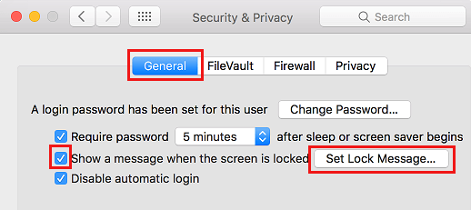 Set Lock Screen Message on Mac