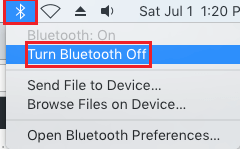 Turn OFF Bluetooth on Mac