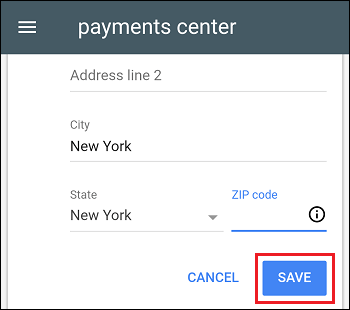 Edit Address and Save Changes in Google Payments Center