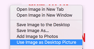 Use Image as Desktop Picture Option in Safari Browser on Mac