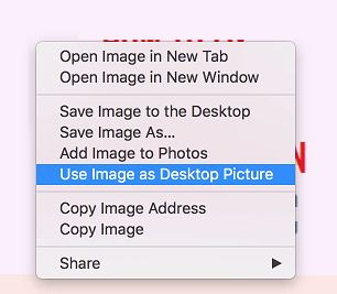 Use Image as Desktop Picture in Safari on Mac