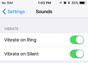 Vibrate on Ring and Vibrate on Silent Options on iPhone