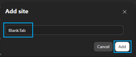 Add Blank Page to Microsoft Edge