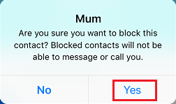 Block Contact Pop-up in imo on iPhone