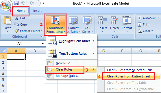 Clear Conditional Formatting From Microsoft Excel Worksheet