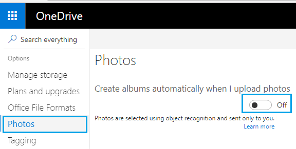 Disable the option to Create Photo Albums Automatically