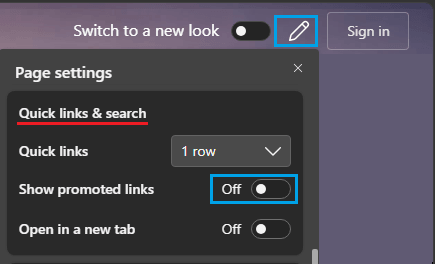 Disable Promoted Links in Microsoft Edge