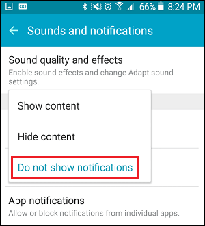 Do Not Show Notifications on Lock Screen on Android Phone
