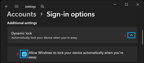 Enable Dynamic Lock On Windows Computer